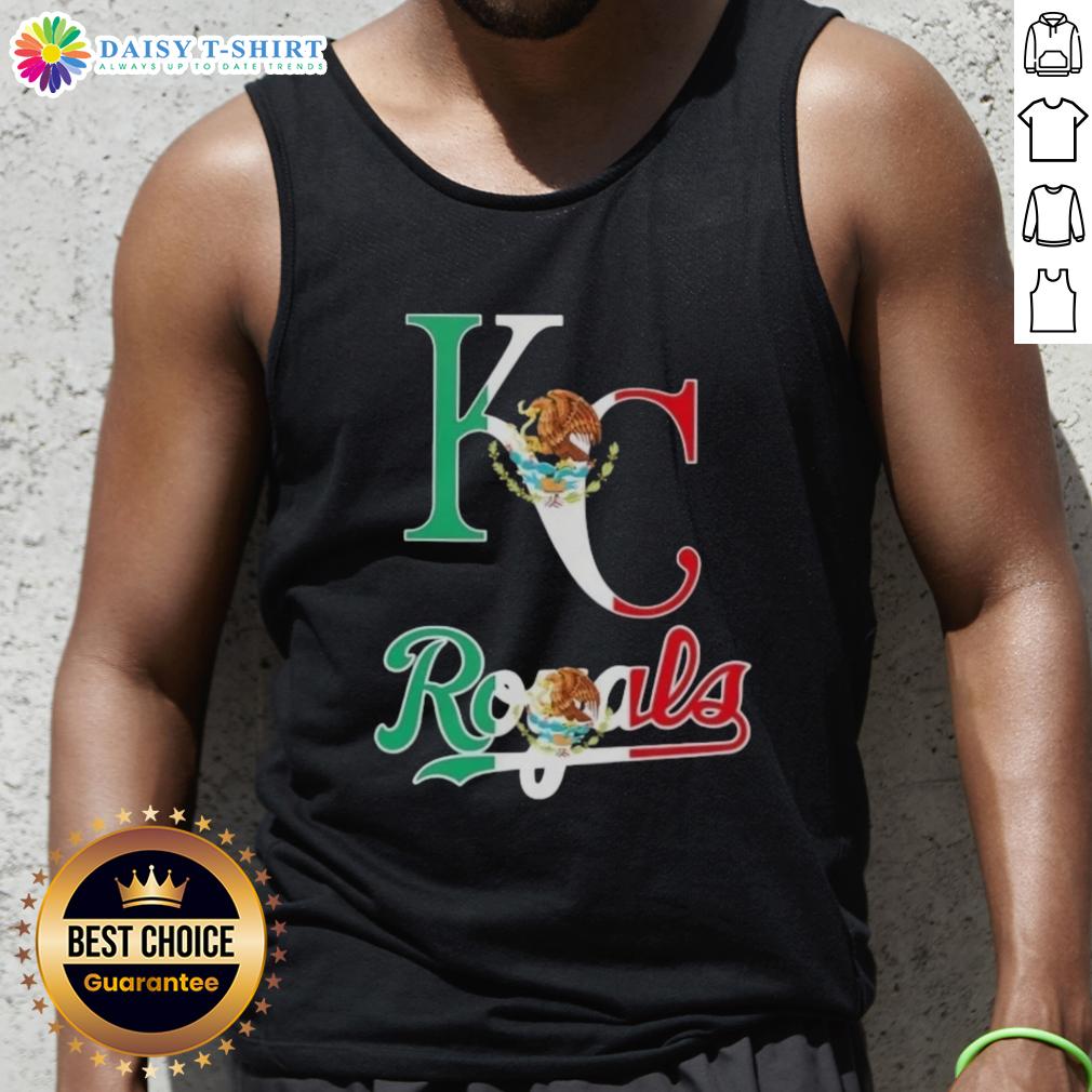 Pretty Kansas City Royals Baseball X Mexican Flag Tank Top Alt Text: Kansas City Royals baseball tank top featuring a vibrant Mexican flag design, perfect for sports fans and cultural pride.