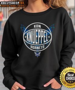 Pretty Kon Knueppel Charlotte Hornets basketball logo sweatshirt in vibrant colors, perfect for fans and casual wear.