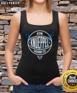 Pretty Kon Knueppel Charlotte Hornets basketball logo tank top in vibrant colors, perfect for sports fans.