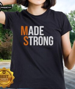 Pretty Made Strong Ladies Tee in vibrant colors, showcasing a stylish design for empowered women.