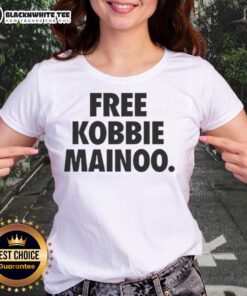 Pretty Man United's Kobbie Mainoo's brother proudly wearing a Free Kobbie Mainoo ladies tee.