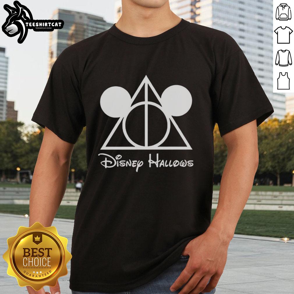 pretty-mickey-mouse-deathly-hallows-t-shirt-1 Pretty Mickey Mouse Deathly Hallows T-Shirt featuring a whimsical design with Mickey Mouse and the Deathly Hallows symbol.