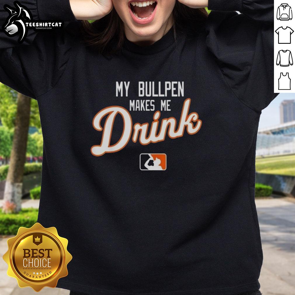 pretty-my-bullpen-makes-me-drink-logo-sweatshirt Pretty My Bullpen Makes Me Drink logo sweatshirt in vibrant colors, perfect for baseball fans and casual wear.