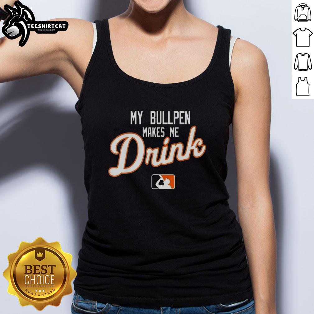 pretty-my-bullpen-makes-me-drink-logo-tank-top Pretty My Bullpen Makes Me Drink logo tank top featuring a stylish design perfect for casual outings and baseball fans.