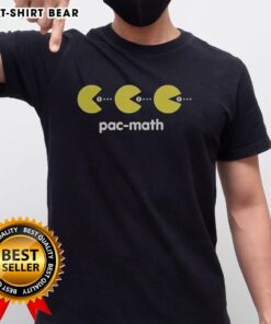 Alt Text: Pretty Pac Math Stuart Bloom T-Shirt featuring colorful graphics and a fun design for math enthusiasts.