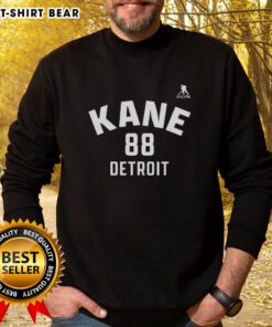 Alt Text: Patrick Kane Detroit Red Wings sweatshirt with name and number 88, perfect for ice hockey fans and stylish sportswear.
