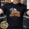 Pretty Peanuts Snoopy driving a car on a New York Knicks basketball T-shirt, perfect for fans and collectors.
