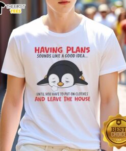 Alt Text: Funny 'Pretty Penguin Plans' T-Shirt featuring a penguin design, perfect for casual outings and humor lovers.