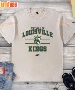 Alt Text: Louisville Kings UFL washed t-shirt showcasing a stylish design, perfect for fans of the team and casual wear.