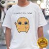 Alt Text: Cute cartoon mascot T-shirt featuring a sad Nuggie crying but trying to be cheerful, perfect for quirky fashion.
