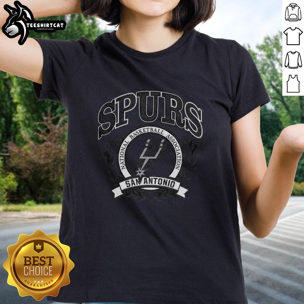 pretty-san-antonio-spurs-national-basketball-association-logo-laurel-wreath-frame-retro-ladies-tee Alt Text: Retro San Antonio Spurs logo in a laurel wreath frame on a stylish ladies tee, perfect for NBA fans.