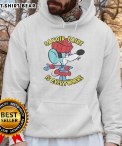 Stylish Pretty Savoir Faire Is Everywhere hoodie in casual setting, showcasing trendy design and vibrant colors.