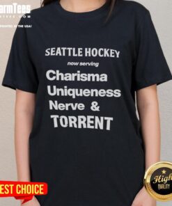Pretty Seattle Hockey Charisma Uni-Tee for Ladies, showcasing vibrant design and stylish fit for hockey fans.