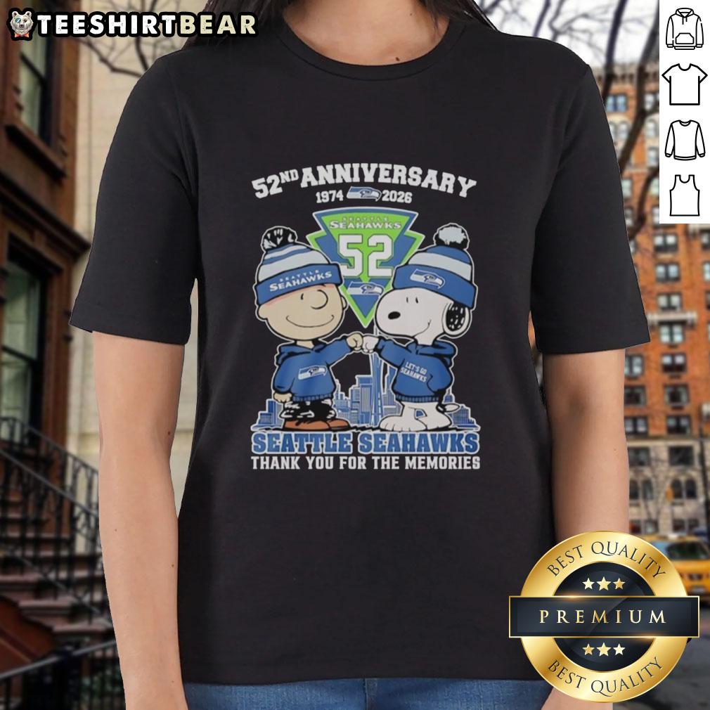 pretty-seattle-seahawks-outfit-with-snoopy-and-charlie-brown-52nd-anniversary-1974-2026-ladies-tee Ladies Seattle Seahawks outfit featuring Snoopy and Charlie Brown, celebrating 52nd anniversary, 1974-2026.