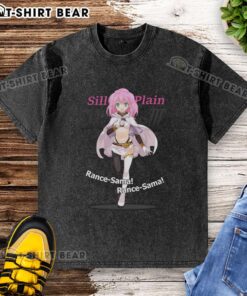 Stylish anime washed t-shirt featuring Rance Sama design, perfect for fans of Pretty Sill Plain apparel.