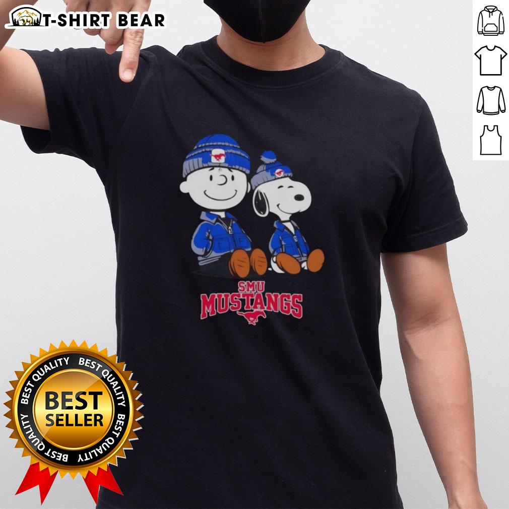 Pretty Smu Mustangs X Snoopy And Charlie Brown T Shirt Pretty SMU Mustangs X Snoopy and Charlie Brown T-Shirt featuring vibrant graphics of iconic characters and team logo.