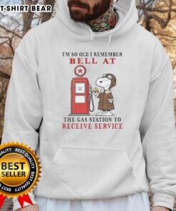 Pretty Snoopy hoodie design featuring nostalgic gas station bell, perfect for vintage lovers and fans of classic cartoons.