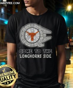 Pretty Star Wars Come To The Texas Longhorns Side T-Shirt featuring a vibrant graphic design and team colors.
