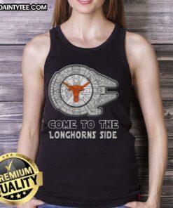 Pretty Star Wars Come to the Texas Longhorns side tank top featuring vibrant colors and a stylish design for fans.