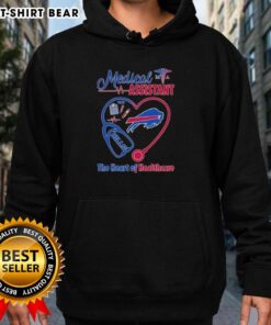 Pretty stethoscope heart design on Buffalo Bills hoodie for medical assistants, showcasing the heart of healthcare.