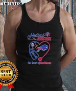 Pretty stethoscope heart design on a tank top for nurses, celebrating Buffalo Bills and the heart of healthcare.