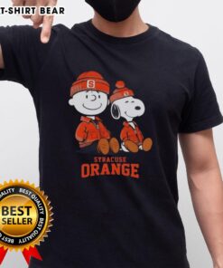 Pretty Syracuse Orange X Snoopy and Charlie Brown T-shirt featuring vibrant graphics of beloved characters for fans.
