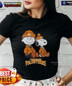 Pretty Tennessee Volunteers X Snoopy and Charlie Brown ladies tee featuring vibrant graphics and comfortable fit.