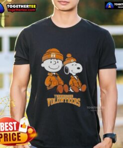 Pretty Tennessee Volunteers X Snoopy and Charlie Brown T-shirt featuring vibrant graphics and a playful design for fans.