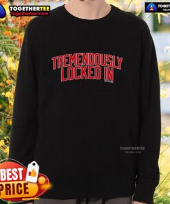 Cozy Pretty Tremendously Locked In Sweatshirt in soft fabric, perfect for casual wear and comfort during chilly days.