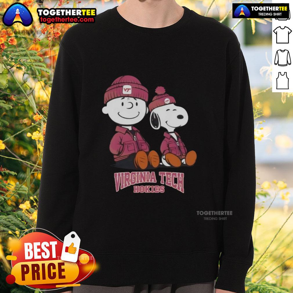 Pretty Virginia Tech Hokies X Snoopy And Charlie Brown Sweatshirt Pretty Virginia Tech Hokies sweatshirt featuring Snoopy and Charlie Brown, perfect for fans and cozy style.