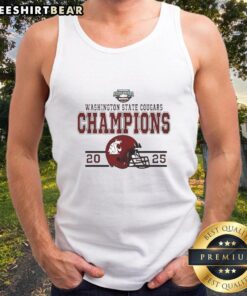 Pretty Washington State Cougars Potato Bowl Champions 2025 tank top featuring vibrant team colors and logo design.
