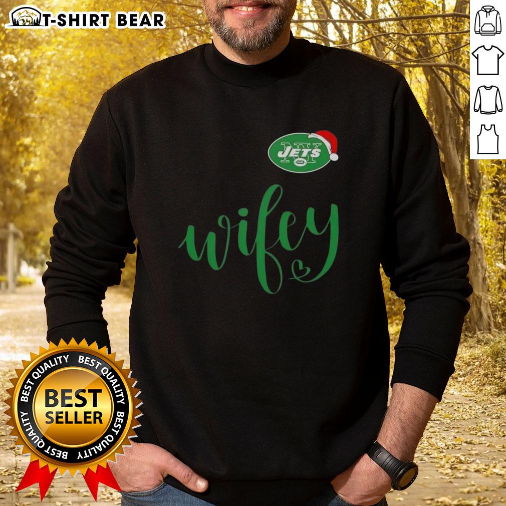 Pretty Wifey New York Jets Santa Hat Merry Christmas Sweatshirt Pretty Wifey New York Jets Santa Hat Merry Christmas Sweatshirt featuring festive design and team logo for holiday cheer.