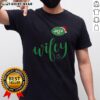 Pretty Wifey New York Jets Santa Hat Merry Christmas T-Shirt featuring festive design and team colors for holiday cheer.