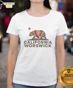 Vintage ladies tee featuring a California bear design with California Republic wordplay, perfect for stylish California pride.