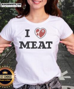 Alt Text: Funny ladies tee with 'Awesome I Love Meat' slogan, perfect for meat lovers and humor enthusiasts.