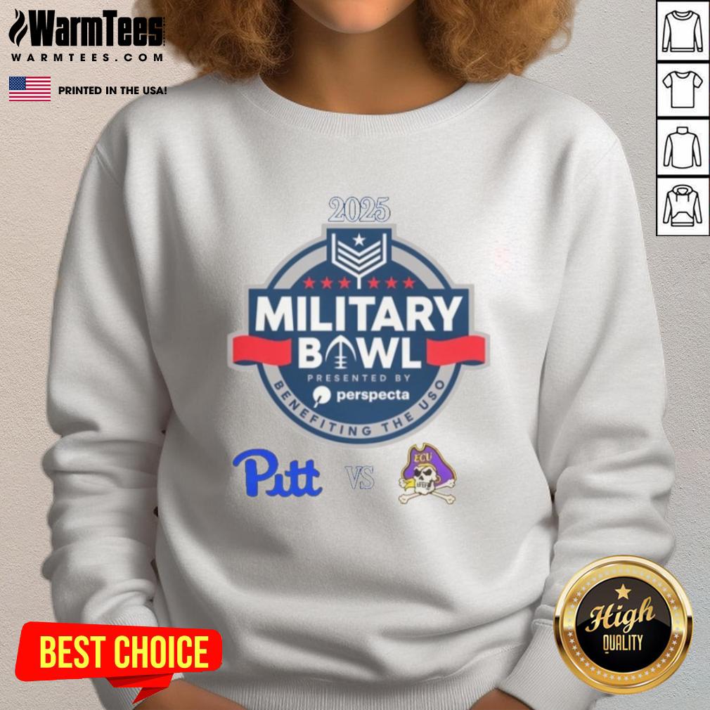 official-pittsburgh-panthers-vs-east-carolina-pirates-2025-military-bowl-sweatshirt Alt Text: 2025 Military Bowl sweatshirt featuring Pittsburgh Panthers vs. East Carolina Pirates logo and vibrant design.
