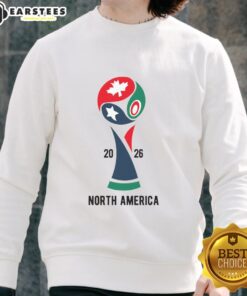 Cozy sweatshirt featuring the 'Top 2026 International Soccer Tournament North America' design, perfect for fans.
