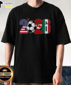 Top 2026 Northern American Soccer Tournament T-Shirt featuring vibrant graphics and team logos, perfect for fans.