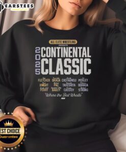 Alt Text: AEW Continental Classic 2025 sweatshirt featuring 'Top All Elite Wrestling Presents' design, perfect for wrestling fans.