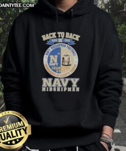 Alt Text: Navy Midshipmen hoodie celebrating back-to-back 2024-2025 Commander in Chiefs Trophy victories, stylish and comfortable.