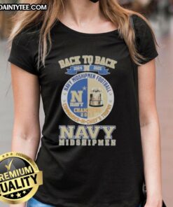 Alt Text: 2024-2025 Navy Midshipmen Football Commander in Chief's Trophy ladies tee, featuring a stylish navy design.