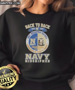 Alt Text: Navy Midshipmen Football Commander in Chief's Trophy sweatshirt for 2024-2025, showcasing back-to-back championship pride.