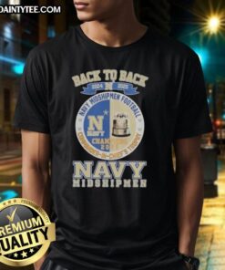 Alt Text: 2024 2025 Navy Midshipmen Football Commander-In-Chief's Trophy T-Shirt showcasing team pride and championship spirit.