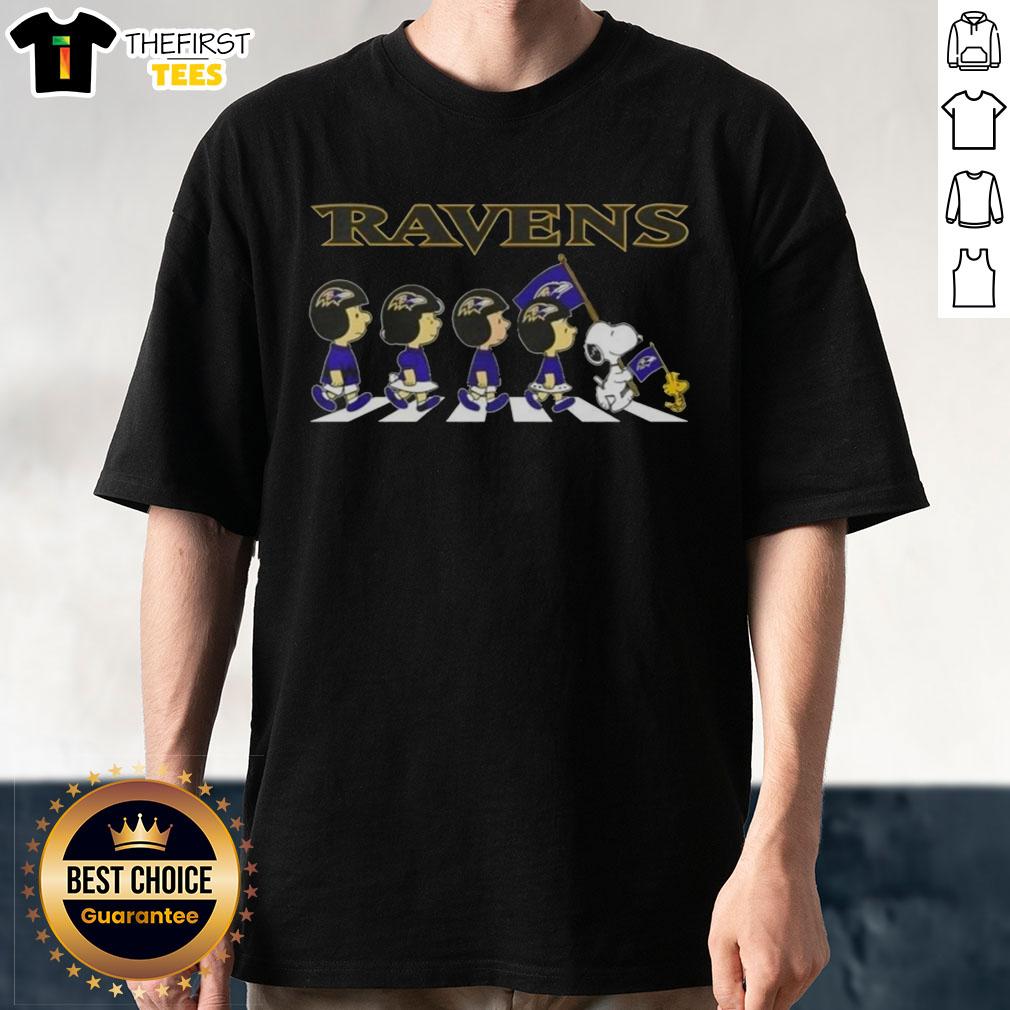 top-baltimore-ravens-x-peanuts-snoopy-and-friends-abbey-road-t-shirt Top Baltimore Ravens X Peanuts Snoopy and Friends Abbey Road T-Shirt featuring iconic characters in a fun football design.