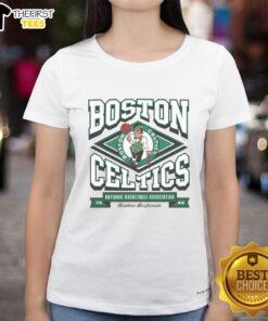 Top Boston Celtics Heater Ladies Tee in vibrant green, perfect for female fans supporting the Celtics.
