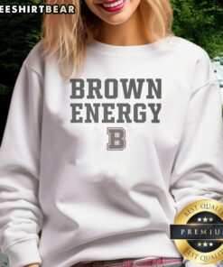 Alt Text: Top Brown Bears Brown Energy B logo sweatshirt featuring a cozy design, perfect for fans and casual wear.