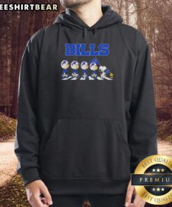 Top Buffalo Bills X Peanuts Snoopy and Friends Abbey Road hoodie featuring vibrant graphics and team colors.