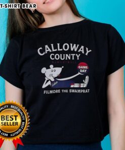 Top Calloway County Basketball Fillmore The Swamprat Ladies Tee showcasing team spirit and vibrant colors.