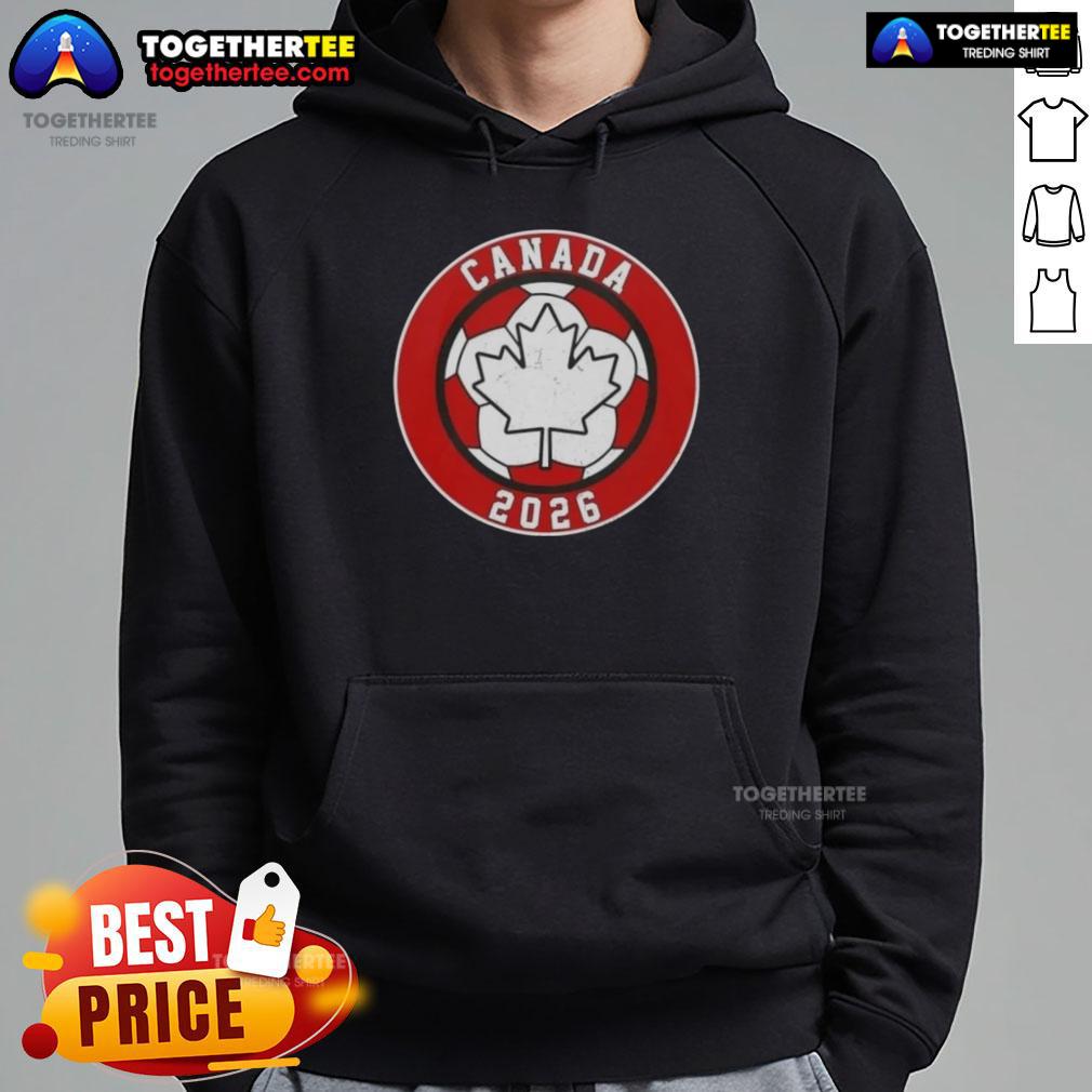 Top Canada 2026 Vintage Soccer Emblem Hoodie Vintage soccer emblem hoodie featuring 'Top Canada 2026' design, perfect for sports enthusiasts and fans.