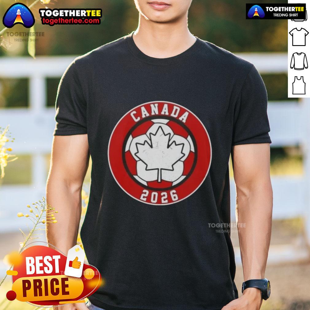 Top Canada 2026 Vintage Soccer Emblem T Shirt Top Canada 2026 Vintage Soccer Emblem T-Shirt featuring a retro design and vibrant colors for soccer fans.